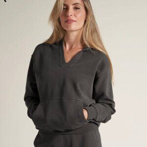 Rowan women's Avery Classic Terry Hoodie hooded sweatshirt medium grey cotton